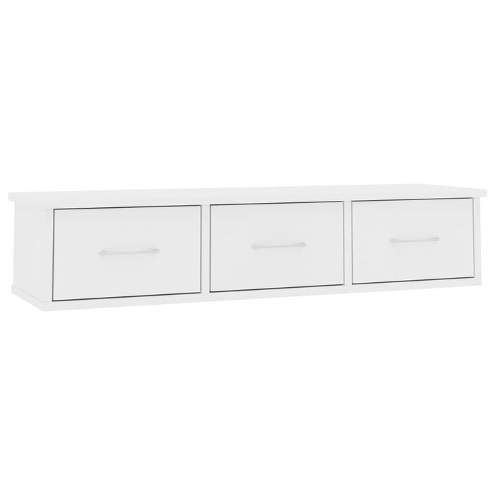 Vidaxl Wandregal mit 3 Schubladen Weiß - 88x26x18,5 cm - bis zu 58% Rabatt