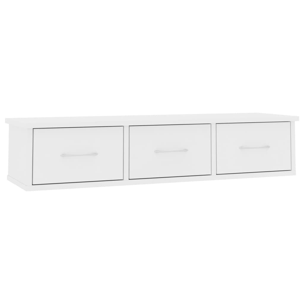 Vidaxl Wandregal mit 3 Schubladen Weiß - 88x26x18,5 cm - bis zu 58% Rabatt