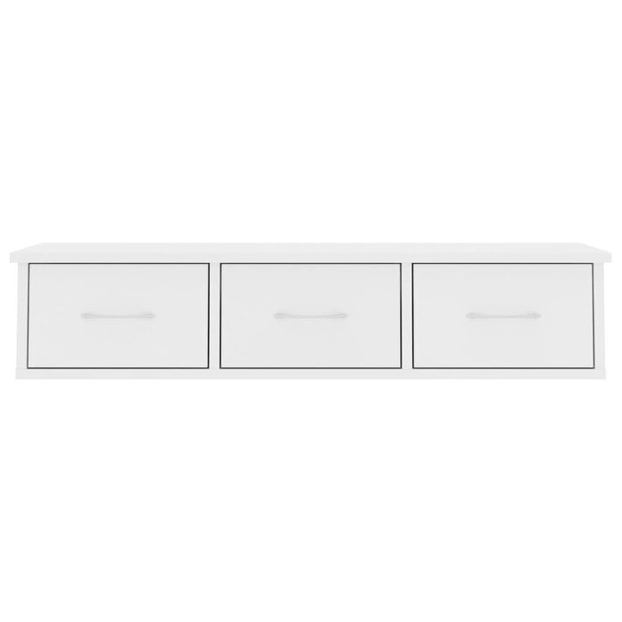 Vidaxl Wandregal mit 3 Schubladen Weiß - 88x26x18,5 cm - bis zu 58% Rabatt