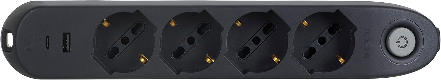 Mehrfachsteckdose 4-fach mit 2x USB - Schwarz - Bis zu 26% Rabatt