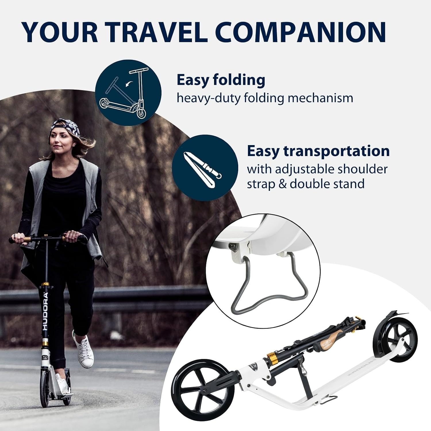 Tretroller 230 mm klappbar - Aluminium - Weiß - bis zu 35% Rabatt