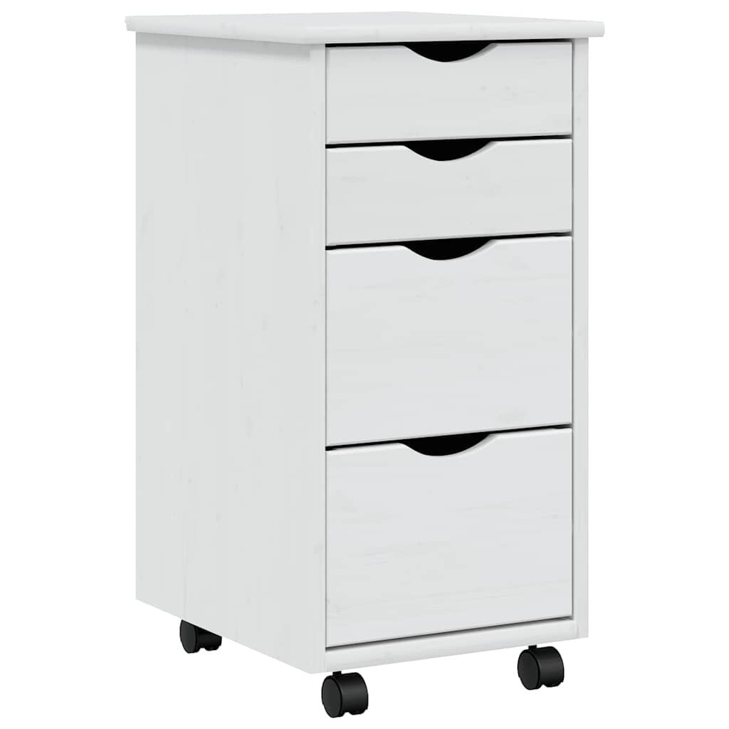 Vidaxl Rollcontainer MOSS aus Massivholz, weiß - jetzt bis zu 51% Rabatt sparen