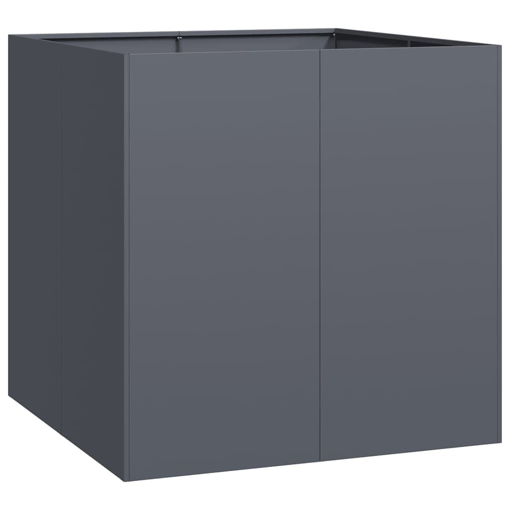 Vidaxl Großer Stahl-Pflanzkübel 80x80x80 cm Anthrazit - bis zu 35% reduziert