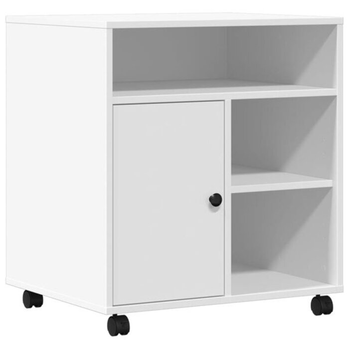 Vidaxl Druckerschrank mit Rollen, 60x50x67 cm - Weiß - bis zu 34% günstiger