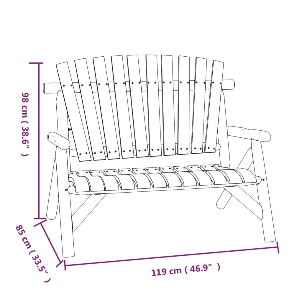 Vidaxl Gartenbank 2-Sitzer aus Fichtenholz - Adirondack-Stil - bis zu 35% Rabatt