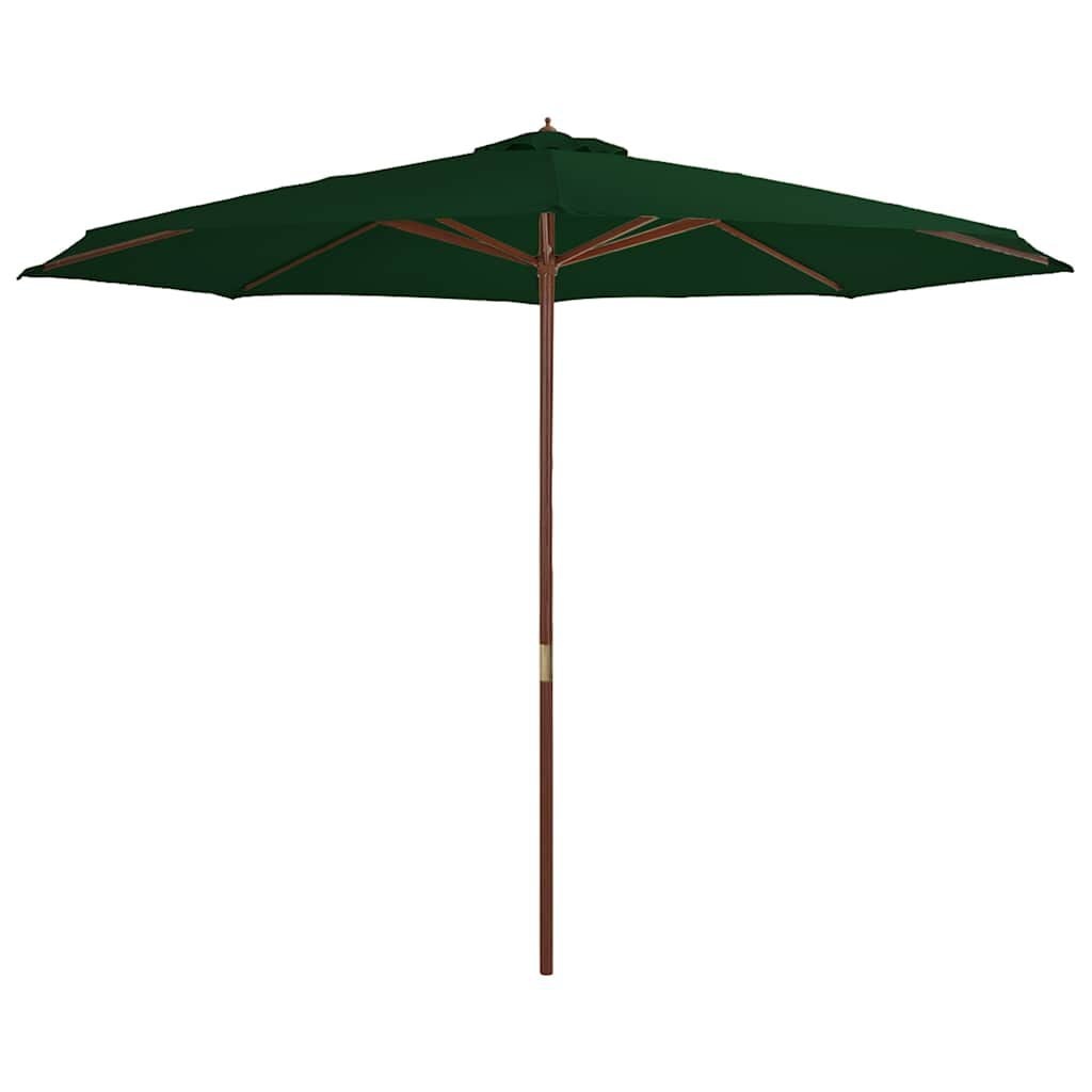 Vidaxl Gartenschirm Holzstock 350 cm Grün - Outlet bis zu 34% Rabatt