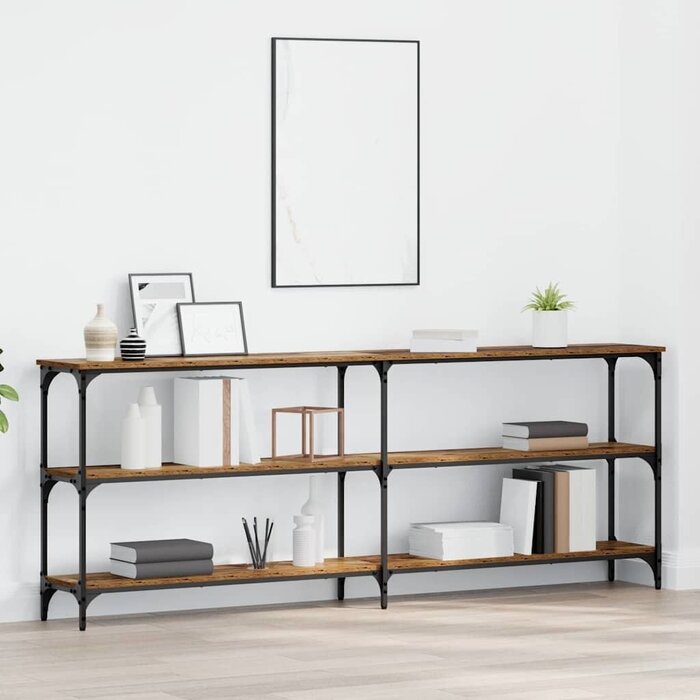 Vidaxl Konsolentisch Industrial Design 200cm - Altholz-Optik - bis zu 30% reduziert