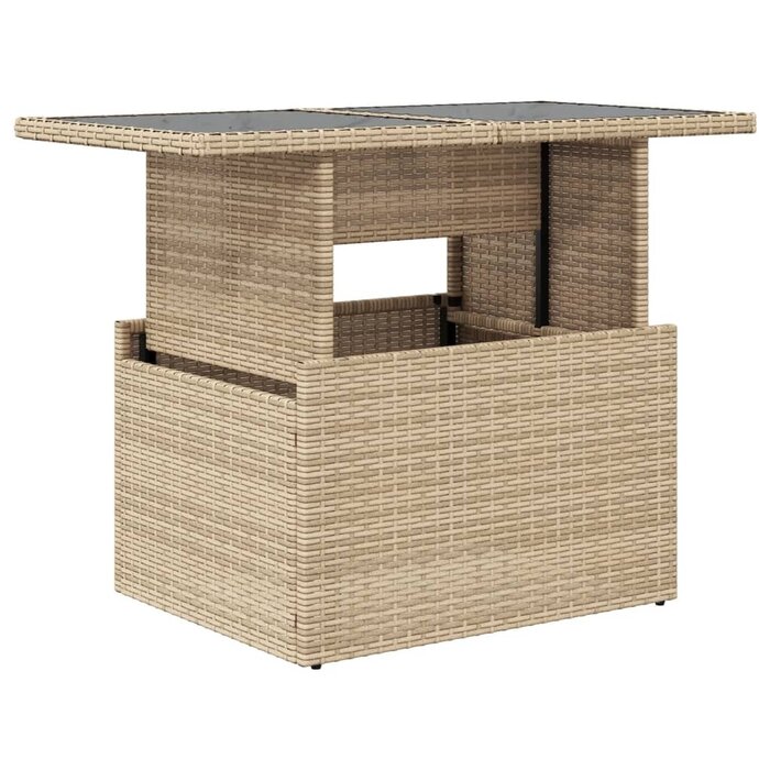 Vidaxl Höhenverstellbarer Gartentisch Poly-Rattan 100x55cm Beige - bis zu 49% Rabatt