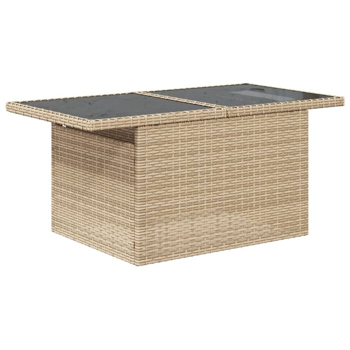 Vidaxl Höhenverstellbarer Gartentisch Poly-Rattan 100x55cm Beige - bis zu 49% Rabatt
