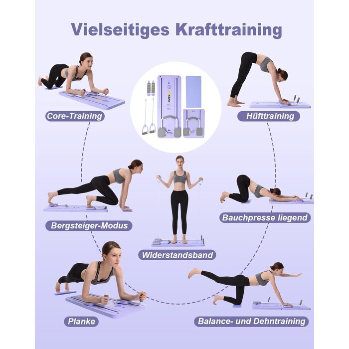 Pilates Reformer Board klappbar Lila - bis zu 34% sparen
