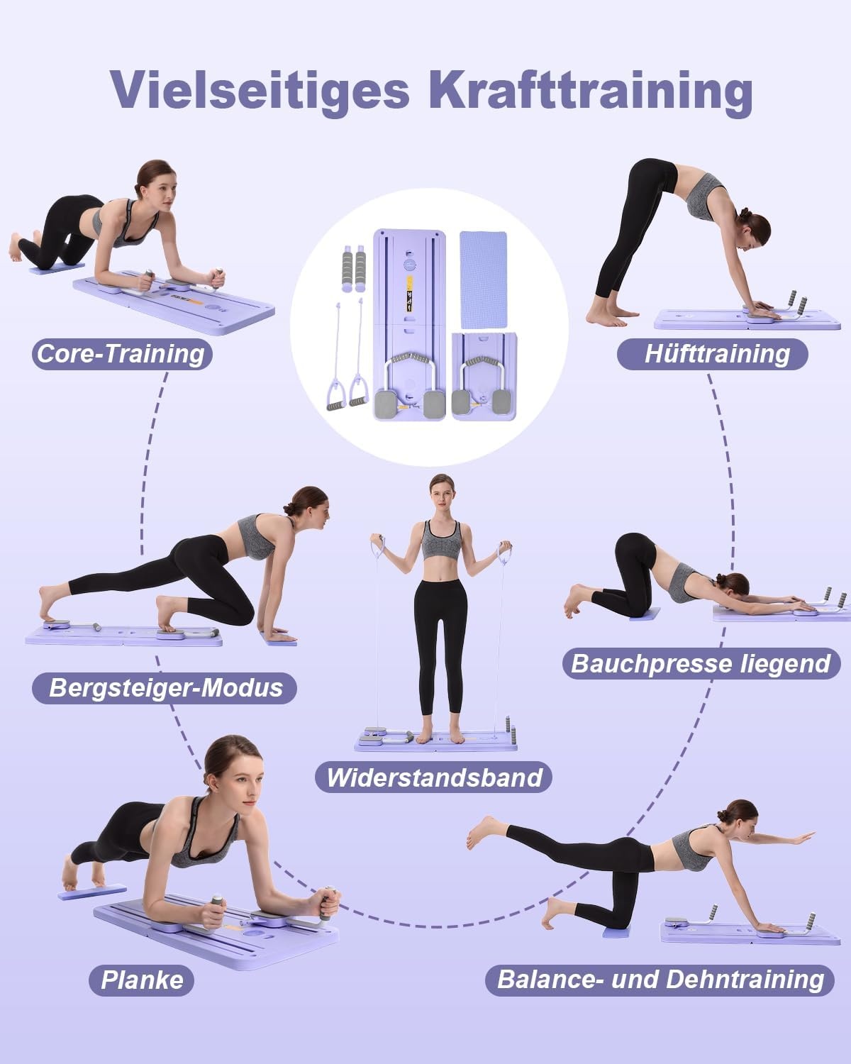 Pilates Reformer Board klappbar Lila - bis zu 34% sparen