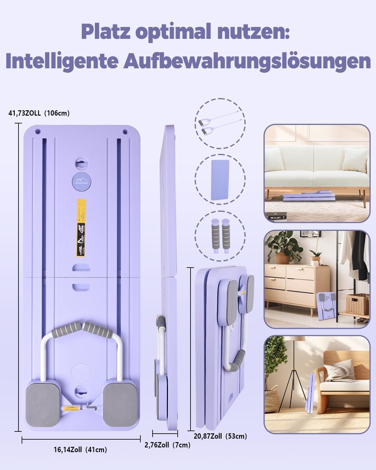 Pilates Reformer Board klappbar Lila - bis zu 34% sparen