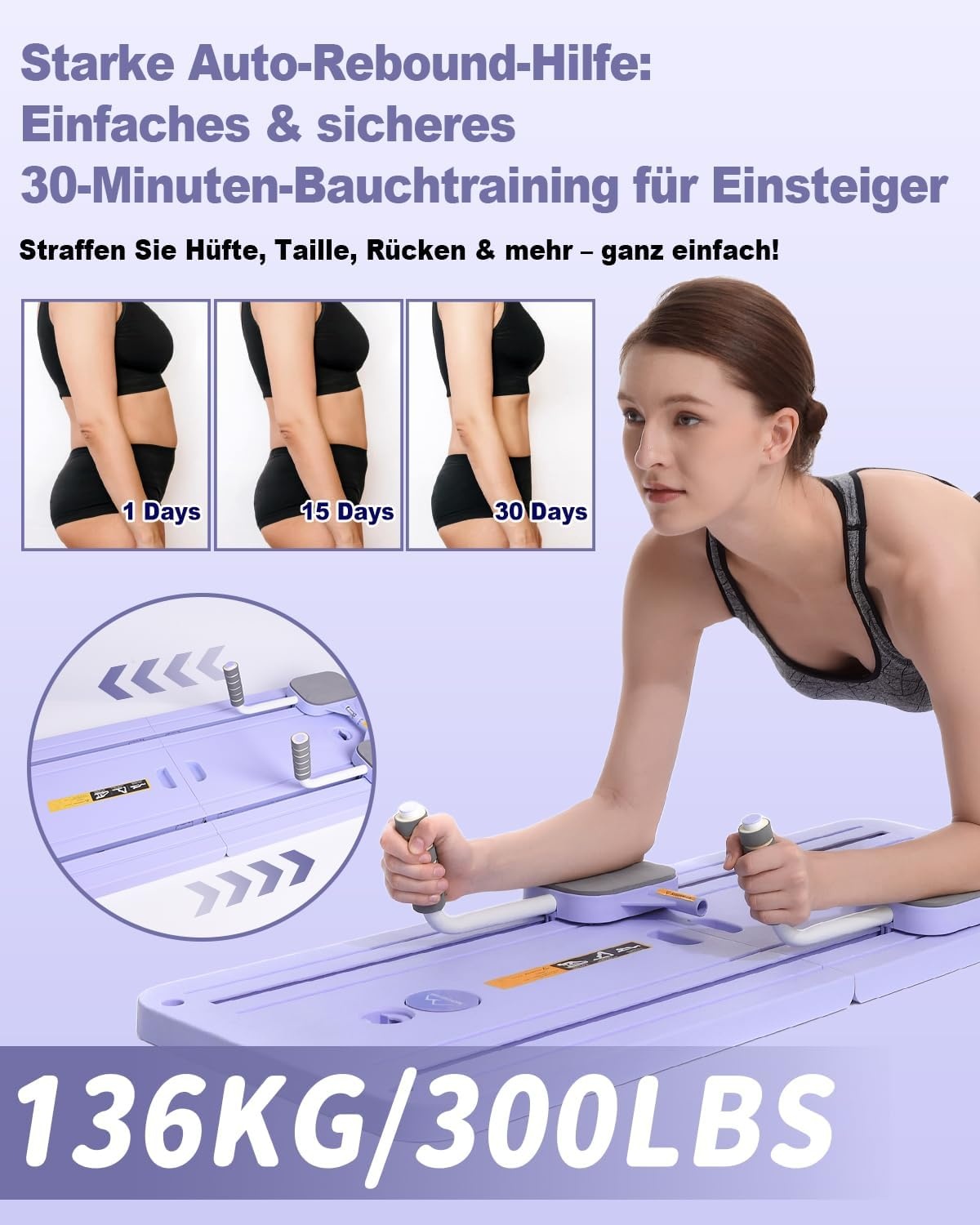 Pilates Reformer Board klappbar Lila - bis zu 34% sparen