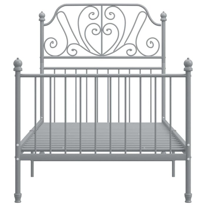 Vidaxl Metallbettgestell 90x200 cm Grau inkl. Lattenrost - bis zu 35% Rabatt