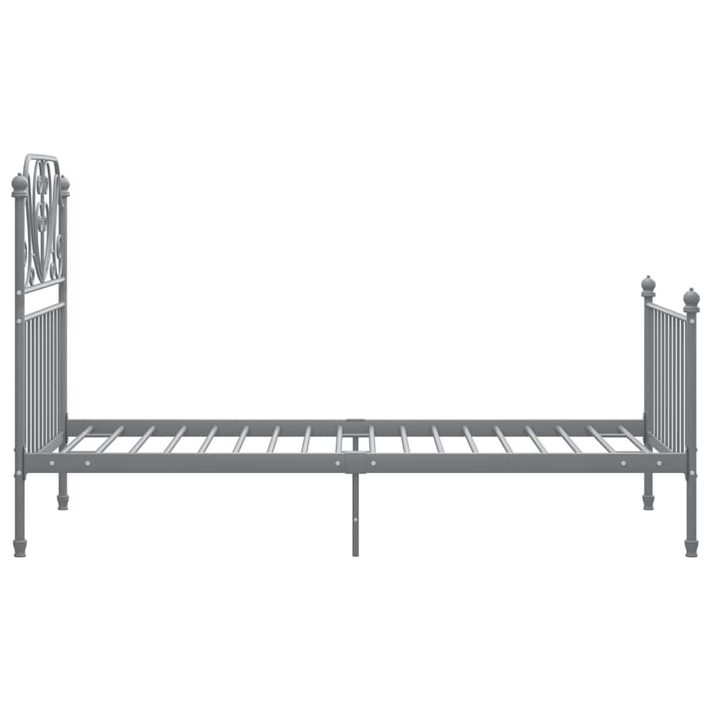 Vidaxl Metallbettgestell 90x200 cm Grau inkl. Lattenrost - bis zu 35% Rabatt