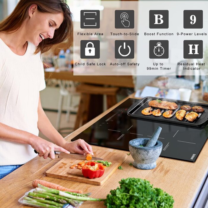 Induktionskochfeld 60 cm mit Flex-Zone - bis zu 35 % Rabatt im Outlet