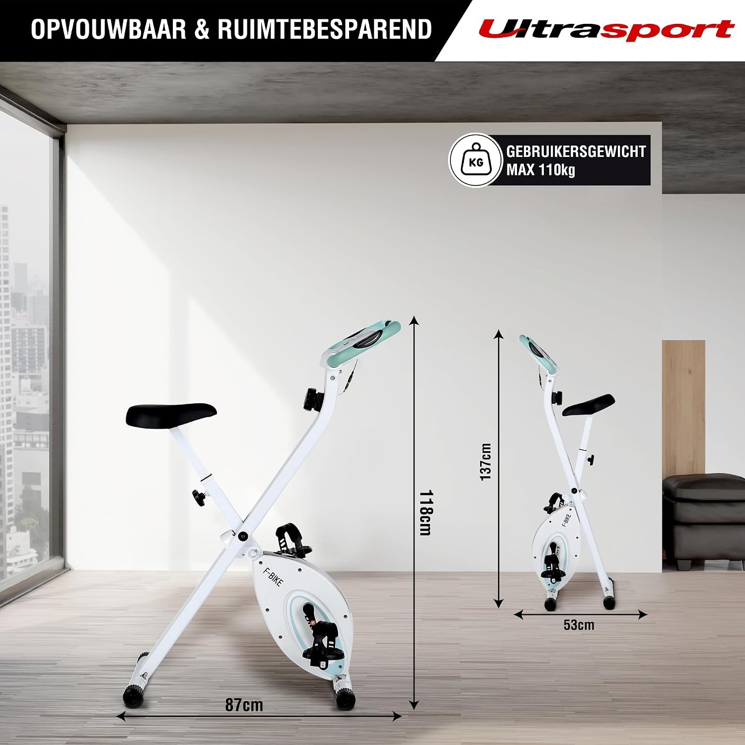 Klappbares Heimtrainer-Fahrrad mit LCD-Display, 8 Widerstände - bis zu 35% Rabatt