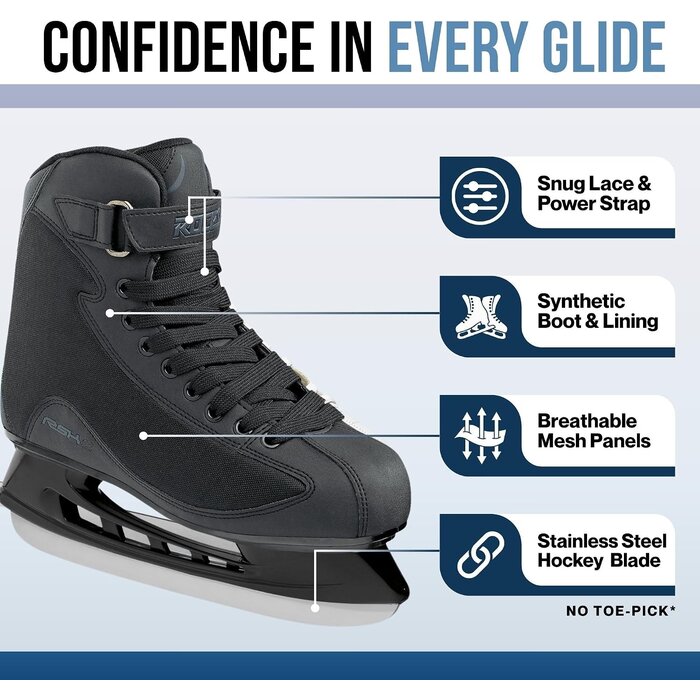 Herren Eishockeyschlittschuhe Schwarz - Klassisch & Robust - Bis zu 34% Rabatt
