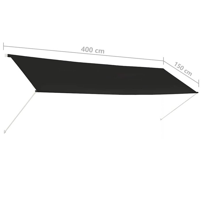 Vidaxl Ausziehbare Markise 400x150 cm Anthrazit - Sparen Sie jetzt bis zu 34%