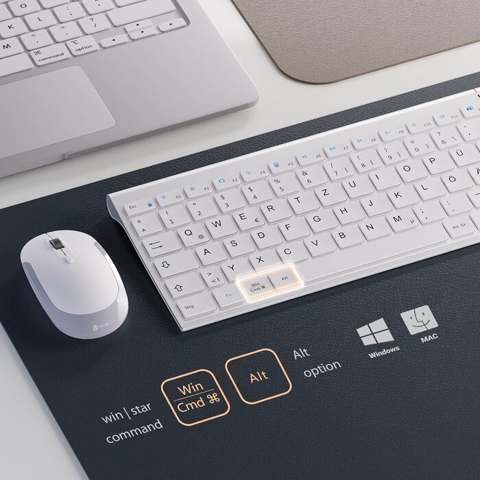 Kabelloses Tastatur- & Maus-Set QWERTZ - Ergonomisch, Weiß - bis zu 78% Rabatt