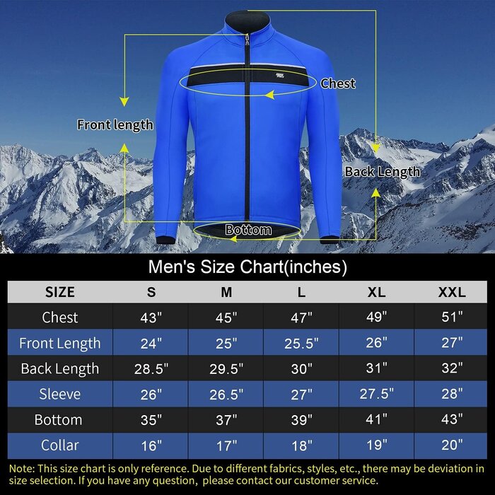 Herren Winter-Radjacke in Blau - Winddicht & Atmungsaktiv - bis zu 77% Rabatt