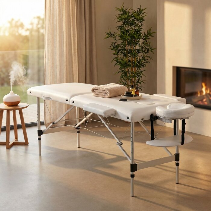 Klappbare Massageliege 185x70cm, Weiß - Jetzt bis zu 23% Rabatt sichern