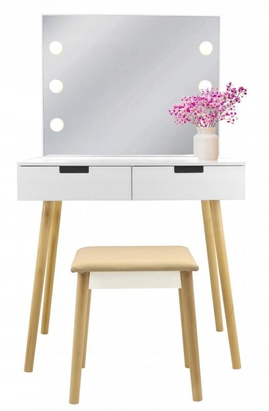 Eleganter Schminktisch mit LED-Spiegel & Hocker - bis zu 28% Rabatt