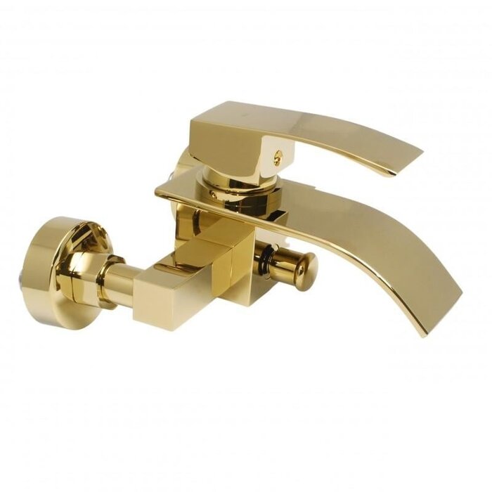 Luxus Badarmatur Gold mit Wasserfall-Auslauf - bis zu 30% Rabatt