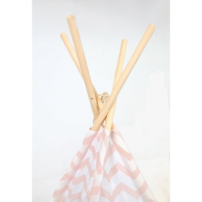 Tipi-Spielzelt Rosa Zickzack, 120x160 cm, inkl. Matte & Kissen - bis zu 33% Rabatt