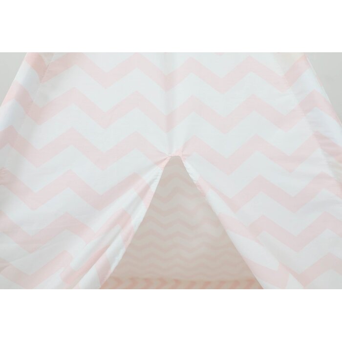 Tipi-Spielzelt Rosa Zickzack, 120x160 cm, inkl. Matte & Kissen - bis zu 33% Rabatt
