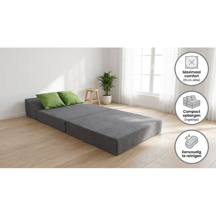 Klappmatratze 200x70x15 cm - Komfort Gästebett inkl. 2 Kissen - bis zu 24% Rabatt