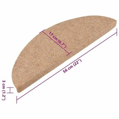 15er-Set Treppenstufenmatten Beige 56x17x3cm - bis zu 31% Rabatt