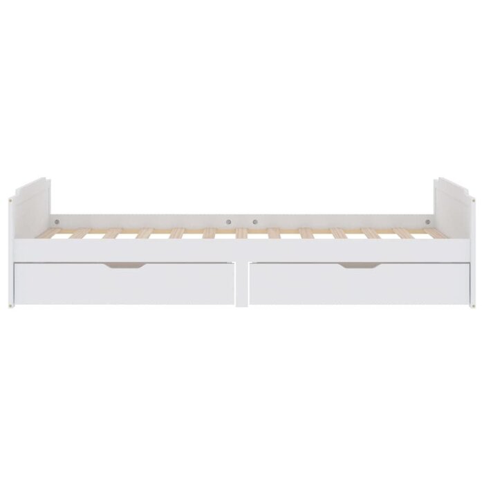 Bettgestell Kiefer Massiv Weiß 90x200 cm mit Schubladen - bis zu 71% günstiger