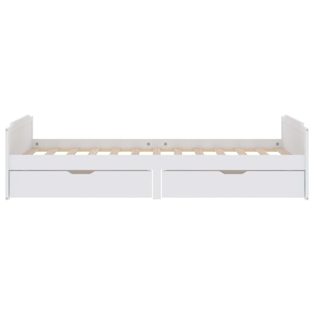 Bettgestell Kiefer Massiv Weiß 90x200 cm mit Schubladen - bis zu 71% günstiger