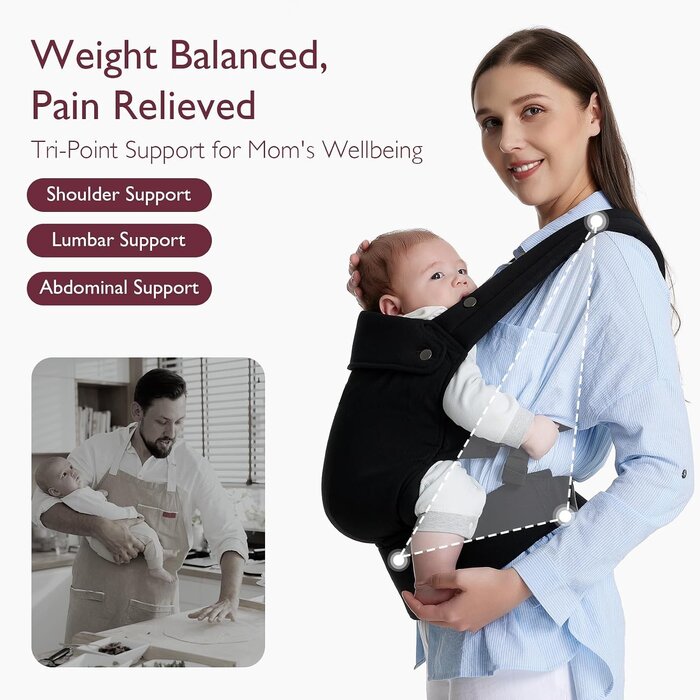 Ergonomische Babytrage - bis zu 29% Rabatt - Schwarz - 3 bis 20 kg