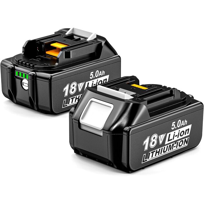2x 18 V Li-Ionen Ersatzakku 5000 mAh mit LED - Sparen Sie bis zu 28%