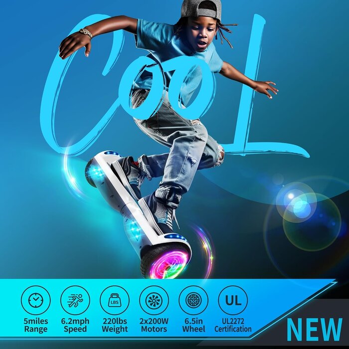 All-Terrain Hoverboard 6,5 Zoll - LED & Bluetooth - bis zu 35% Rabatt