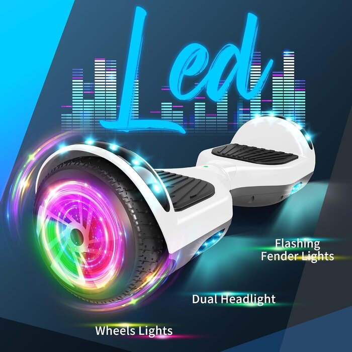 All-Terrain Hoverboard 6,5 Zoll - LED & Bluetooth - bis zu 35% Rabatt
