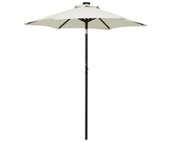 Vidaxl Gartenschirm mit LED-Beleuchtung 200 cm - sandfarben - bis zu 51% Rabatt