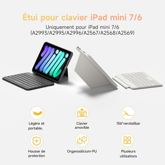 iPad Mini 6 Tastatur-Hülle mit RGB - Magnetisch & Abnehmbar - bis zu 29% Rabatt
