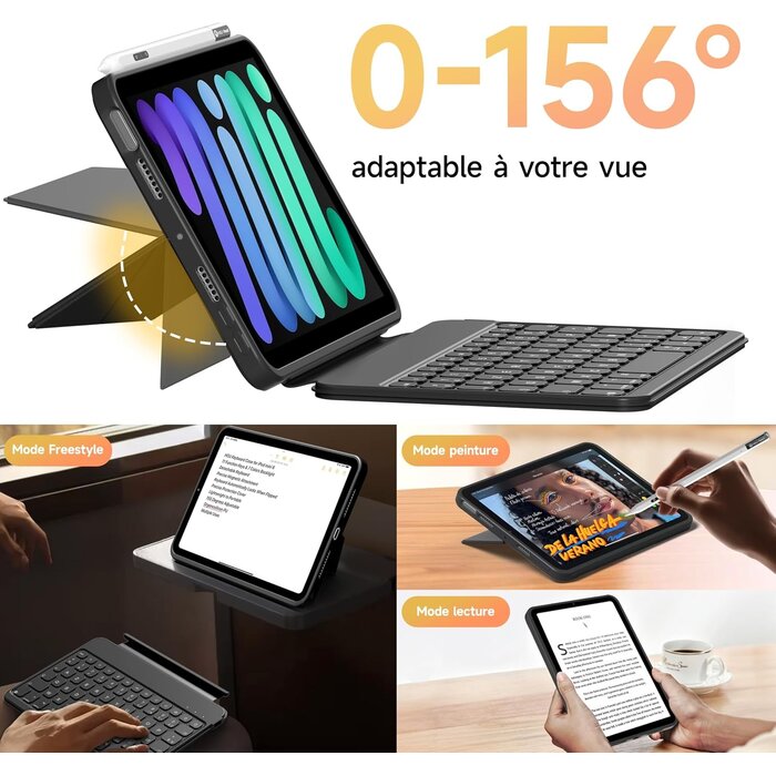 iPad Mini 6 Tastatur-Hülle mit RGB - Magnetisch & Abnehmbar - bis zu 29% Rabatt
