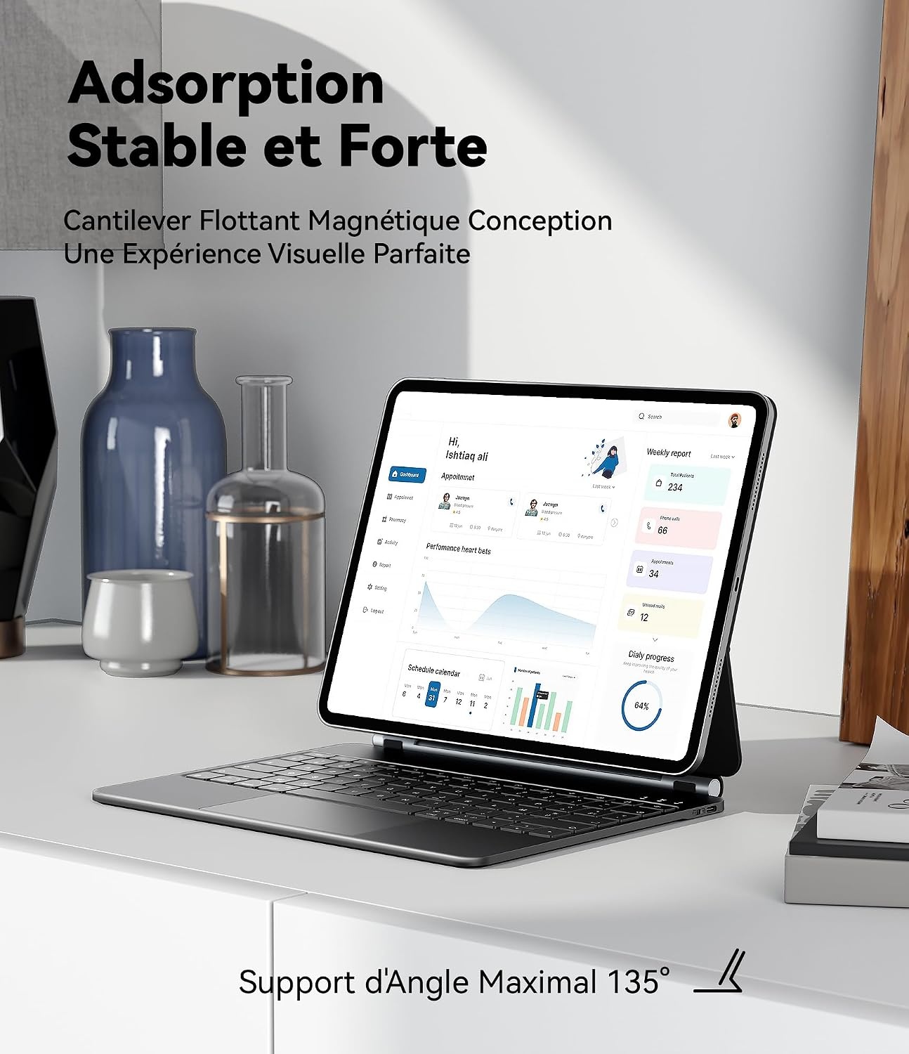 Tastatur-Hülle für iPad Air 13 / Pro 12,9 - Schwebendes Design bis zu 34% Rabatt