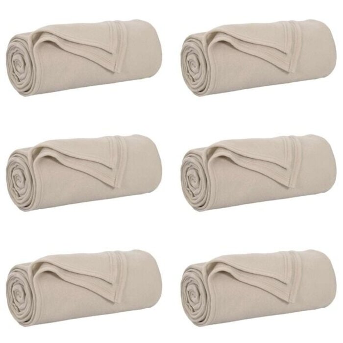 6er-Set Wohndecken Beige 170 x 130 cm - jetzt bis zu 33% sparen