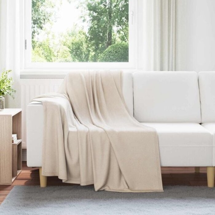 6er-Set Wohndecken Beige 170 x 130 cm - jetzt bis zu 33% sparen