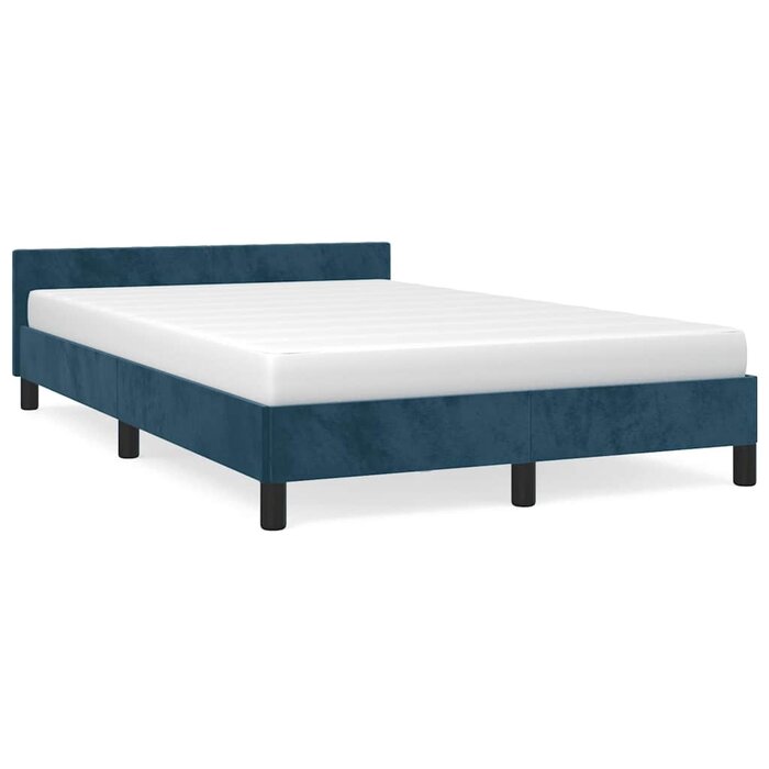 Polsterbett Samt 120x190 cm Dunkelblau - Outlet bis zu 35% reduziert