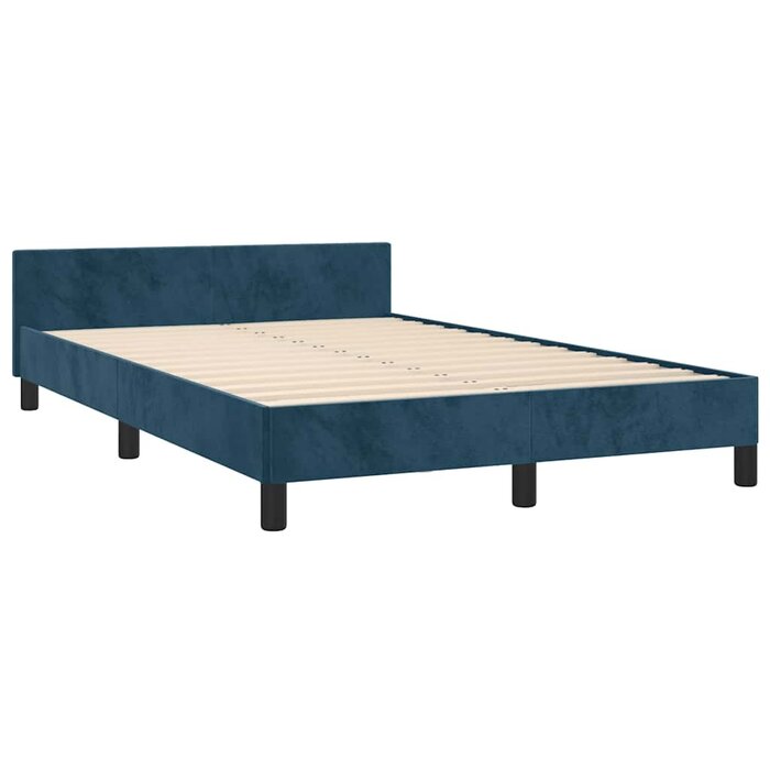 Polsterbett Samt 120x190 cm Dunkelblau - Outlet bis zu 35% reduziert