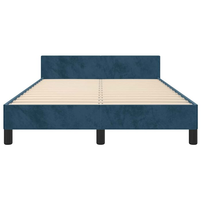 Polsterbett Samt 120x190 cm Dunkelblau - Outlet bis zu 35% reduziert