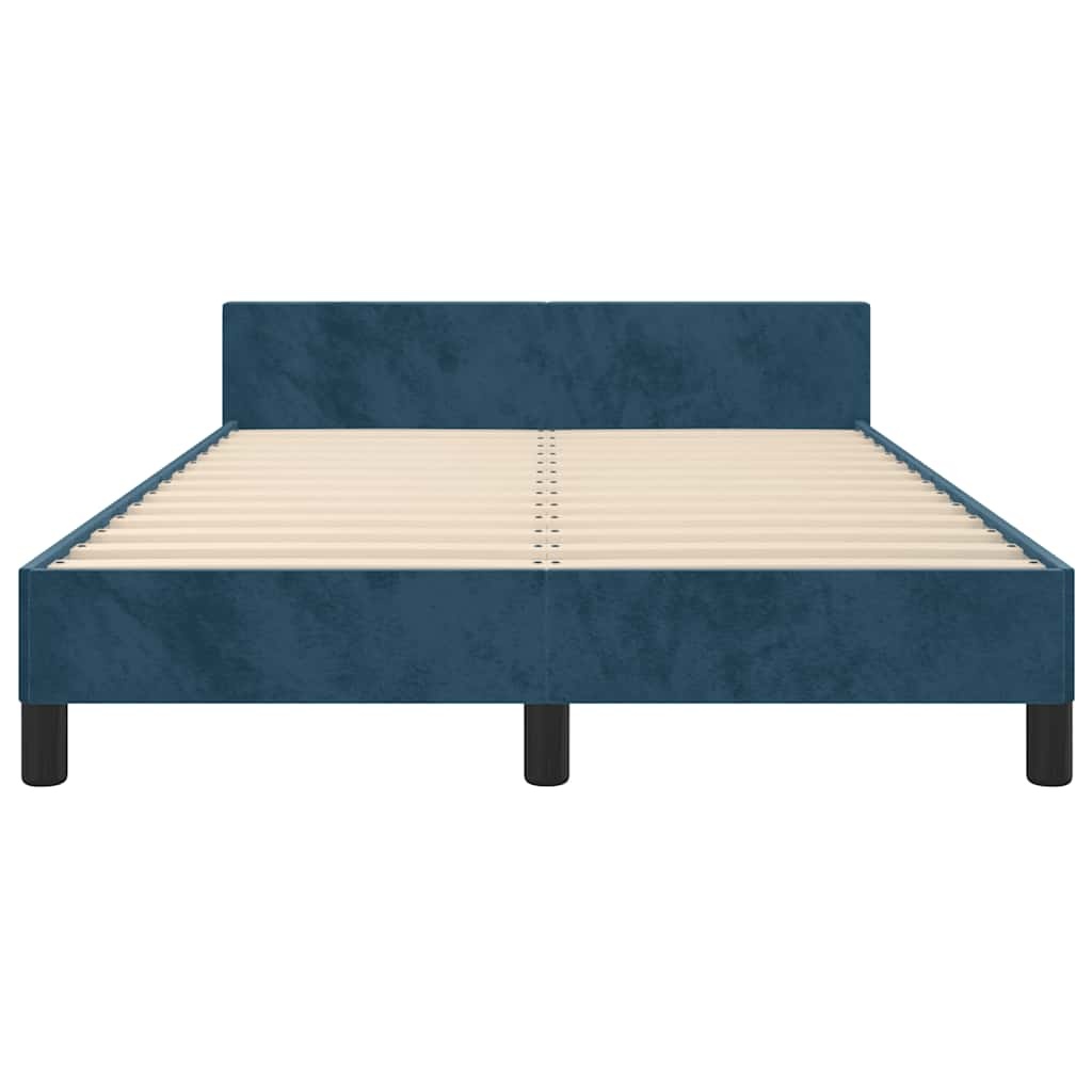 Polsterbett Samt 120x190 cm Dunkelblau - Outlet bis zu 35% reduziert