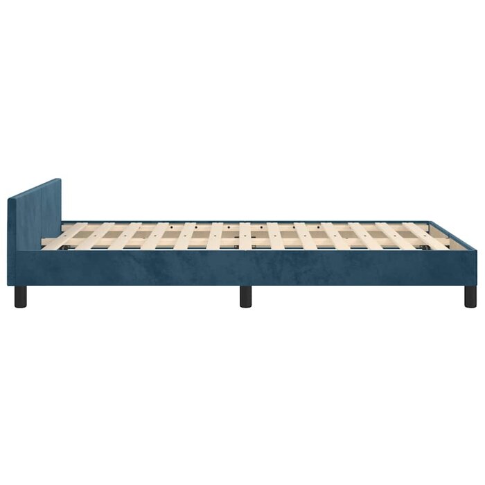 Polsterbett Samt 120x190 cm Dunkelblau - Outlet bis zu 35% reduziert