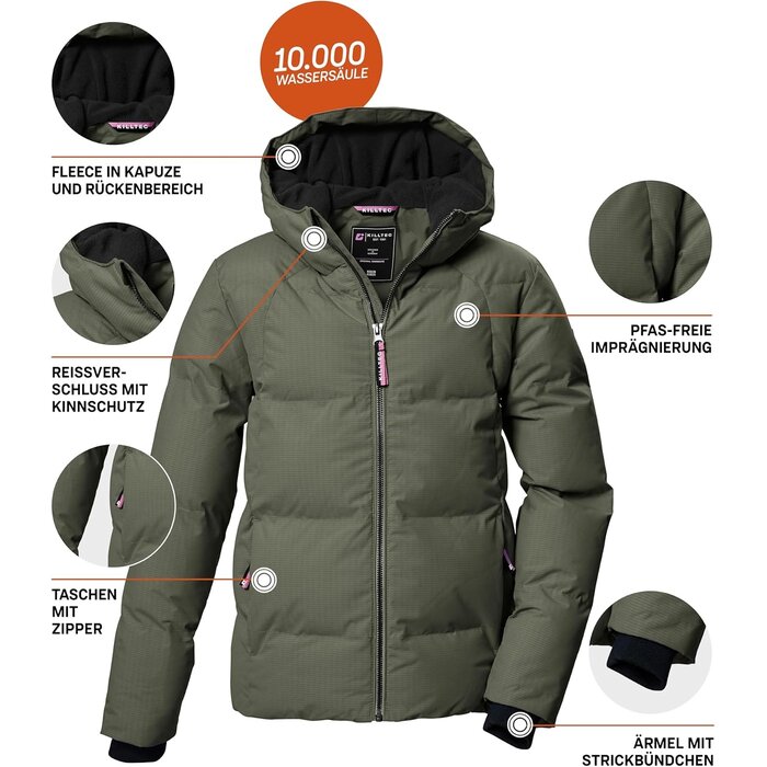 Gesteppte Mädchen-Winterjacke, wasserabweisend, Dunkelblau - bis zu 29% Rabatt
